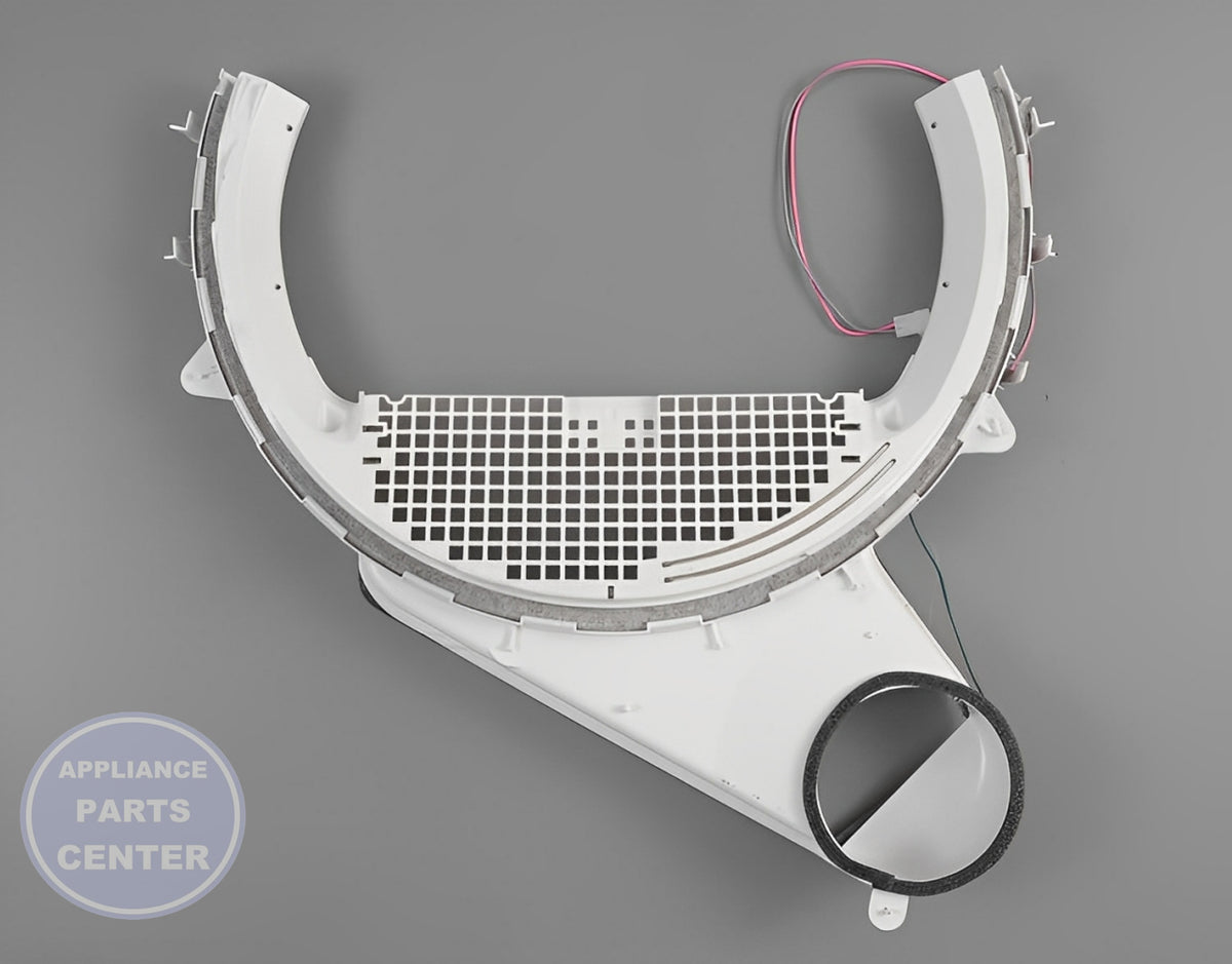 GE COMPLETE TRAP DUCT ASSEMBLY WE14M119 - Main view showing efficient airflow for GE Dryers