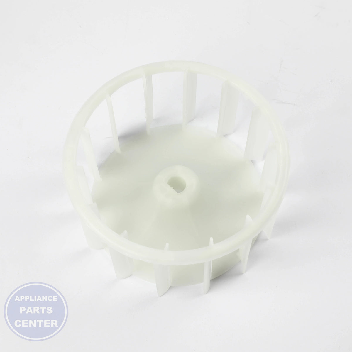 BLOWER WHEEL CONDENSER WE16X26371 - Side view with 8-inch diameter specs