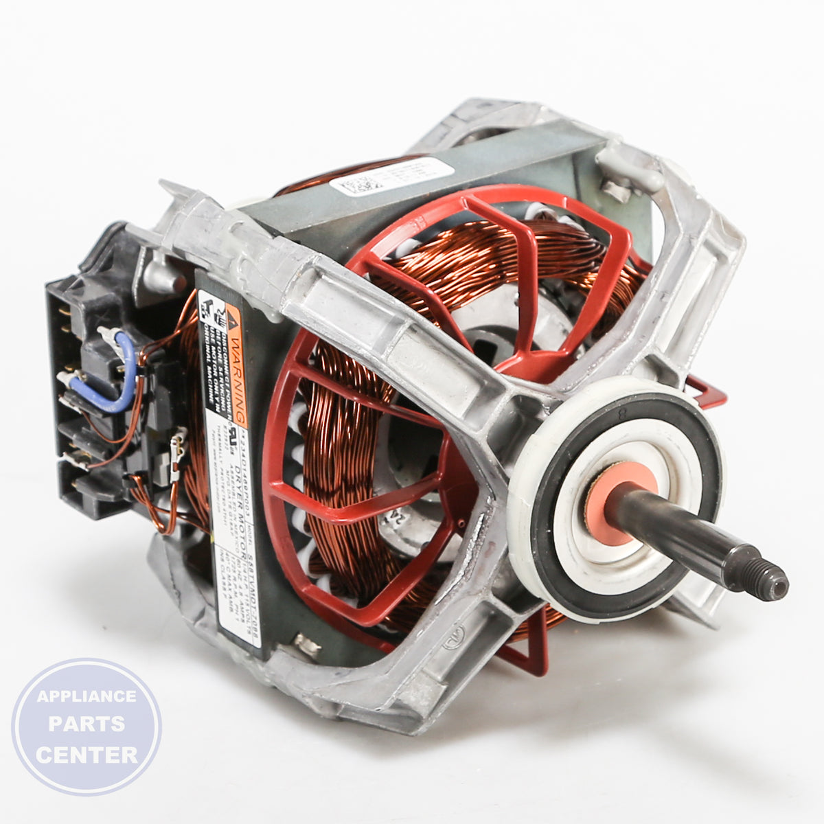 DRYER MOTOR & PULLEY WE17X22215 - Side view with precise measurements