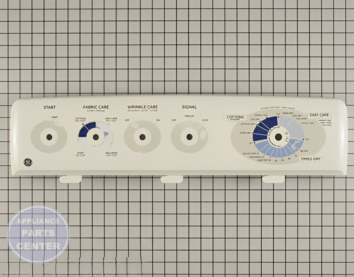 GE Control Panel WE19M1486 - Main view showing sleek design for GE Dryer models