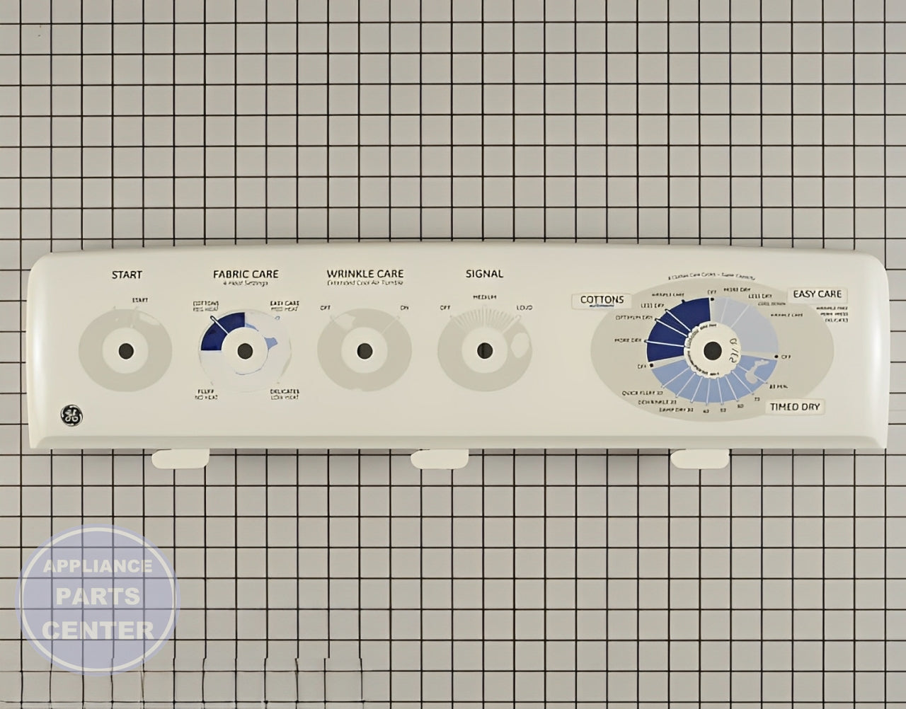 GE Control Panel WE19M1486 - Main view showing sleek design for GE Dryer models