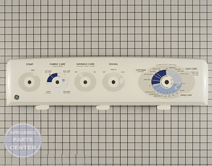 GE Control Panel WE19M1486 - Main view showing sleek design for GE Dryer models