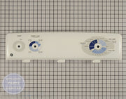 GE WHITE BACKSPLASH CONTROL PANEL WE19M1493 - Main view showing control features for GE Dryer