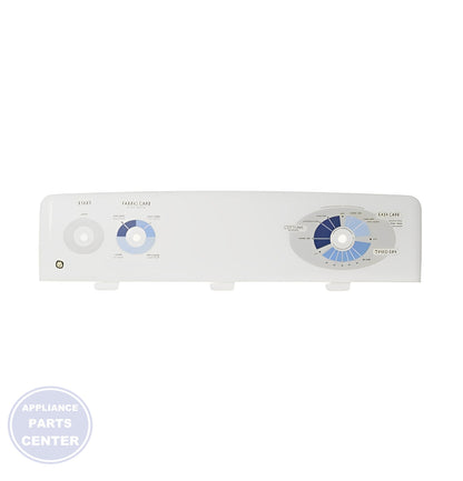 GE WASHER BACKSPLASH ASSEMBLY WE19M1494 - Side view with precise measurements and specs