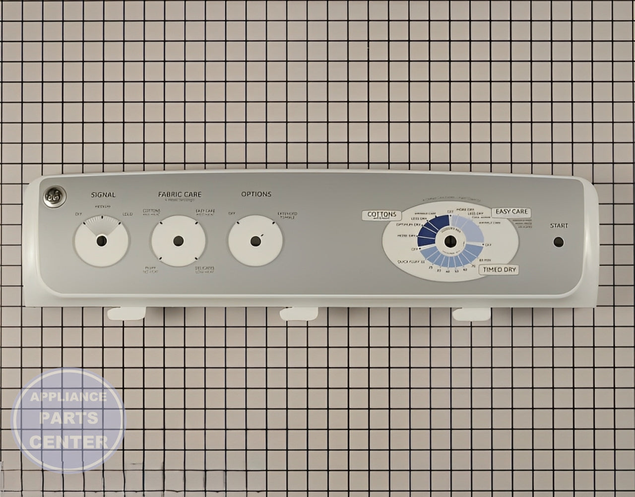 GE Control Panel WE19M1511 - Main view showing intuitive controls for GE Model XYZ Dryer