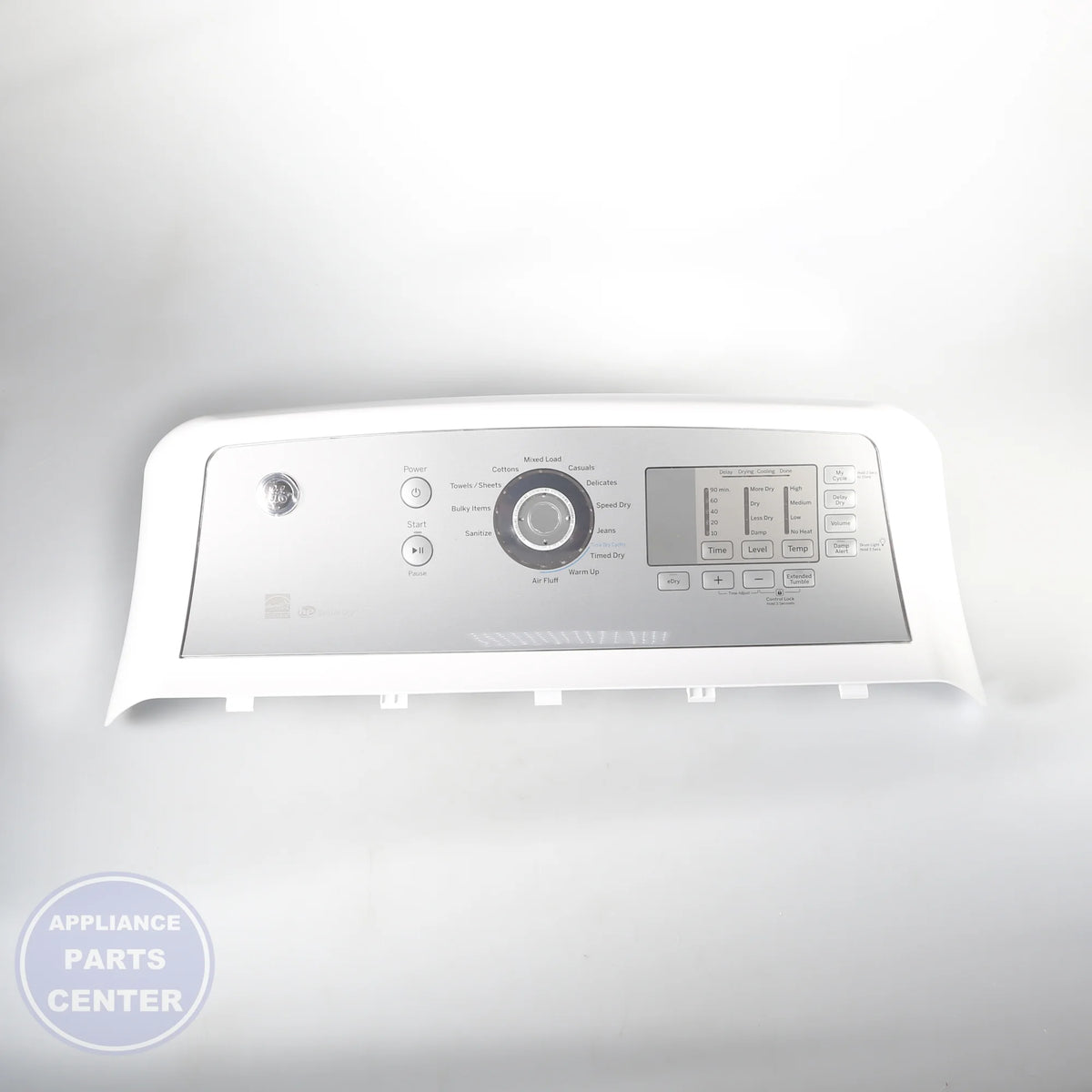 DRYER CONTROL PANEL WE20X25563 - Side view with precise measurements