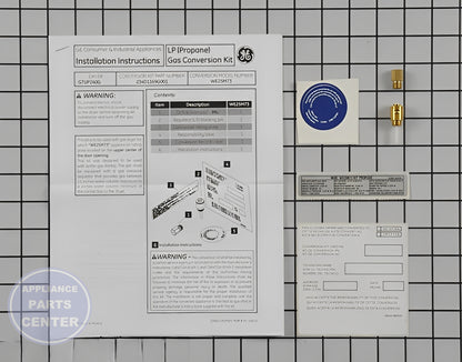 GE 24" GAS CONVERSION KIT WE25M73 - Main view showing Gas Burner & Control Valve for GEN Washer/Dryer Combo