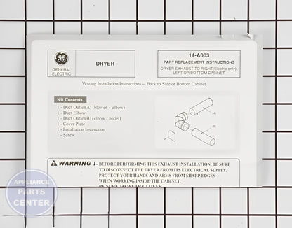 Side Venting Kit WE25X10015 - Detailed view of the airflow control mechanism