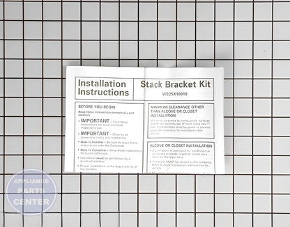 GE WASHER STACKING KIT WE25X10028 - Detailed view of secure flange connection
