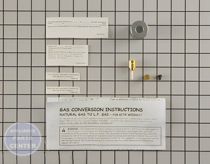 GE LP NATURAL GAS CONVERSION KIT WE25X217 - Detailed view of Gas Burner & Control Valve