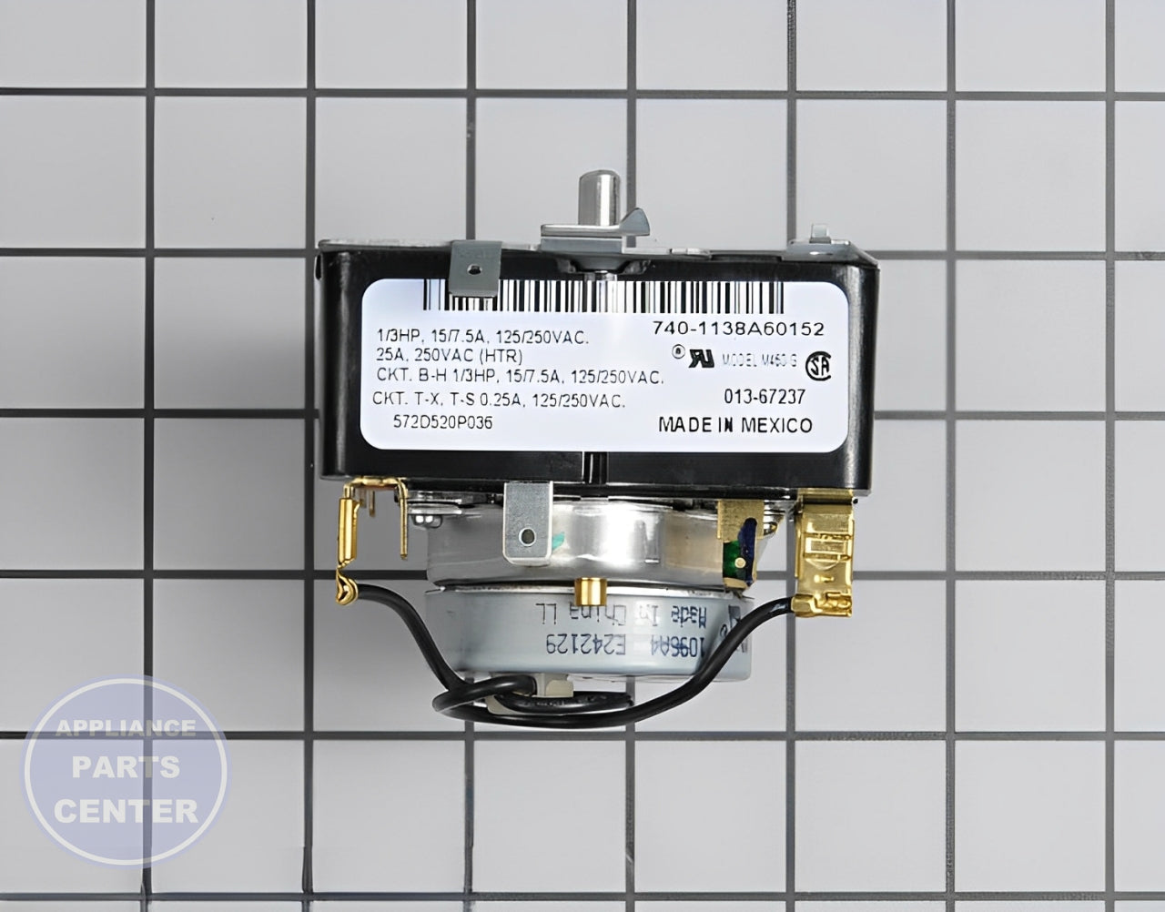 Timer WE4M370 - Side view with accurate measurements and specs
