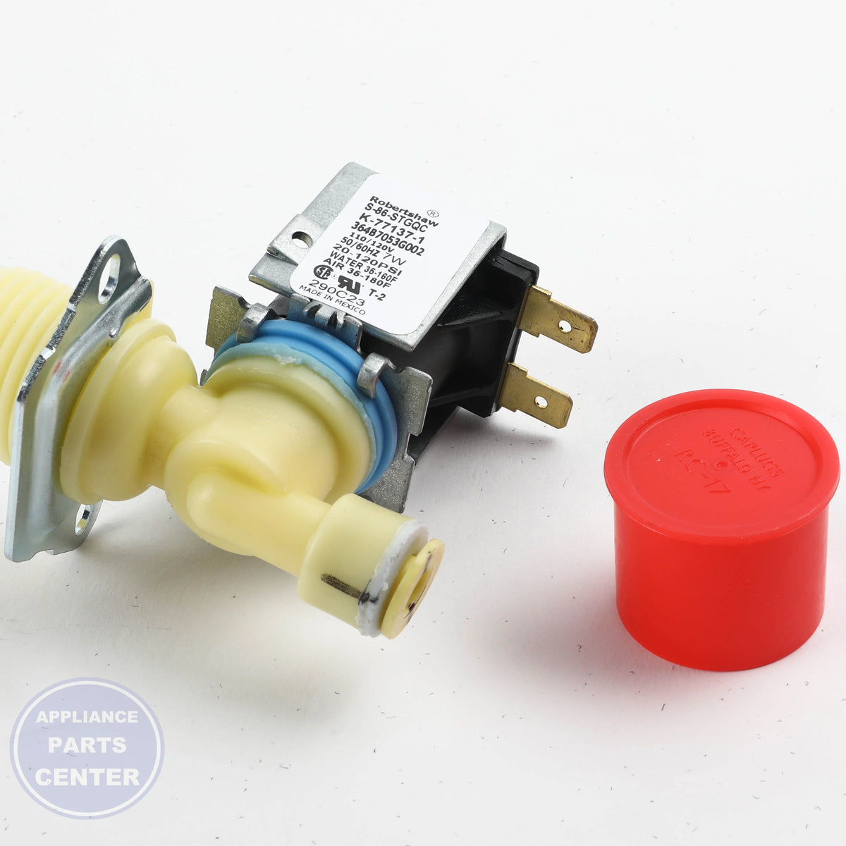 GEH DRYER WATER VALVE WE4M503 - Installation in GEH Dryer models showing key mounting points