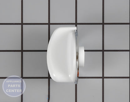 GE WASHER DRYER CONTROL KNOB AND CLIP ASSEMBLY WH01X10060 - Side view with knob and button specs