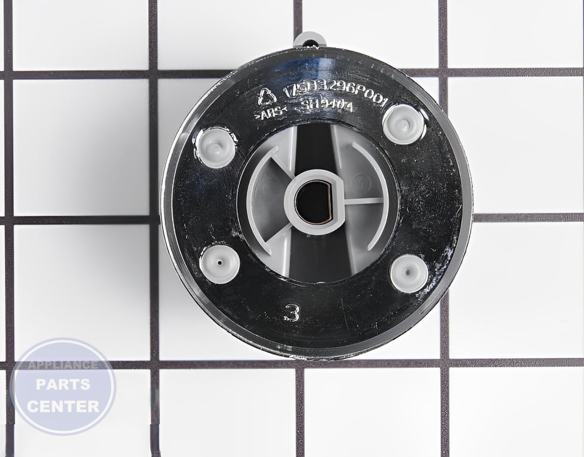 GE WASHER DRYER GRAY KNOB AND CLIP ASSEMBLY WH01X10462 - Main view showing smooth control for GEN models