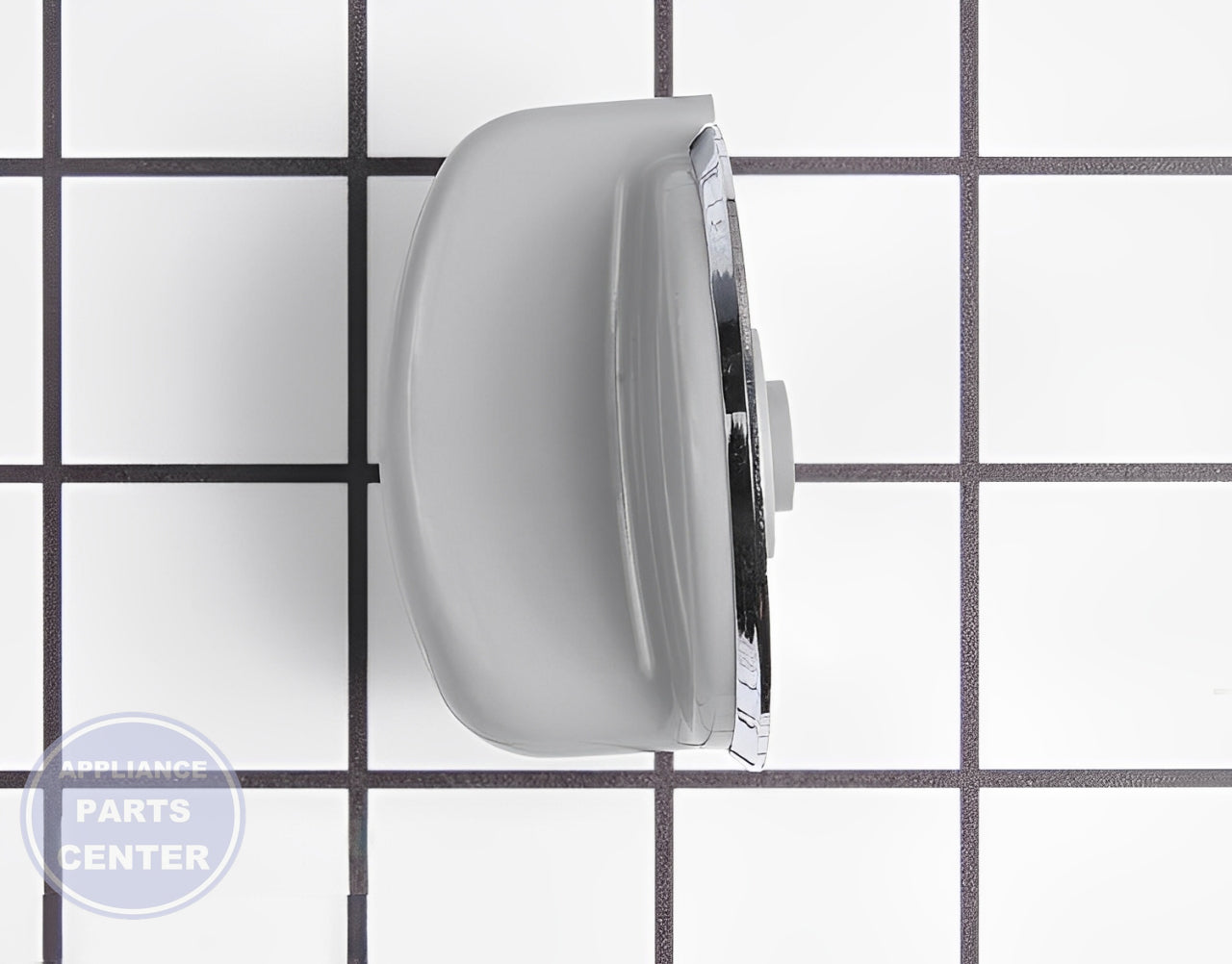 GE WASHER DRYER GRAY KNOB AND CLIP ASSEMBLY WH01X10462 - Side view with precise measurements