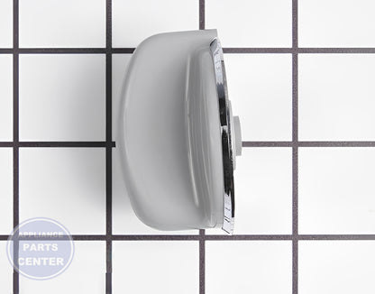 GE WASHER DRYER GRAY KNOB AND CLIP ASSEMBLY WH01X10462 - Side view with precise measurements