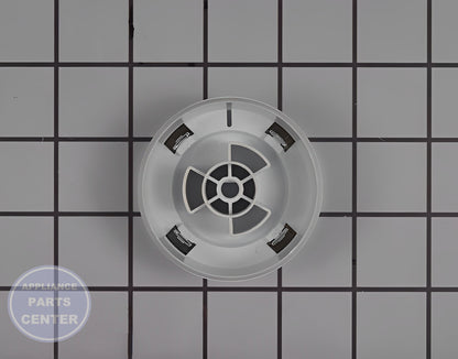 GE MAIN KNOB ASSEMBLY WH01X24377 - Side view with easy installation specs