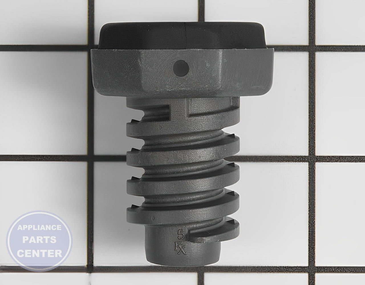 GE LEVELING LEG WH01X29177 - Side view with precise measurements