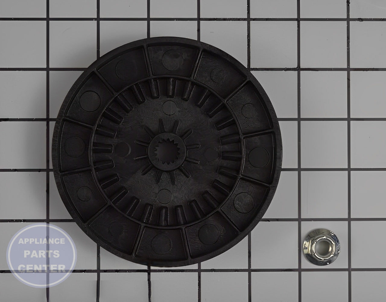GE WASHER DRIVE PULLEY AND BELT NUT WH03X32097 - Main view showing durable construction for GEN Washing Machine