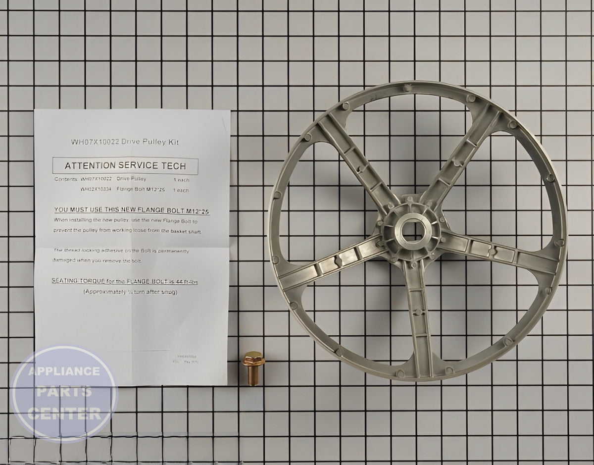 GE Washer Drive Pulley Kit WH07X10022 - Main view showing durable construction for GE washing machines