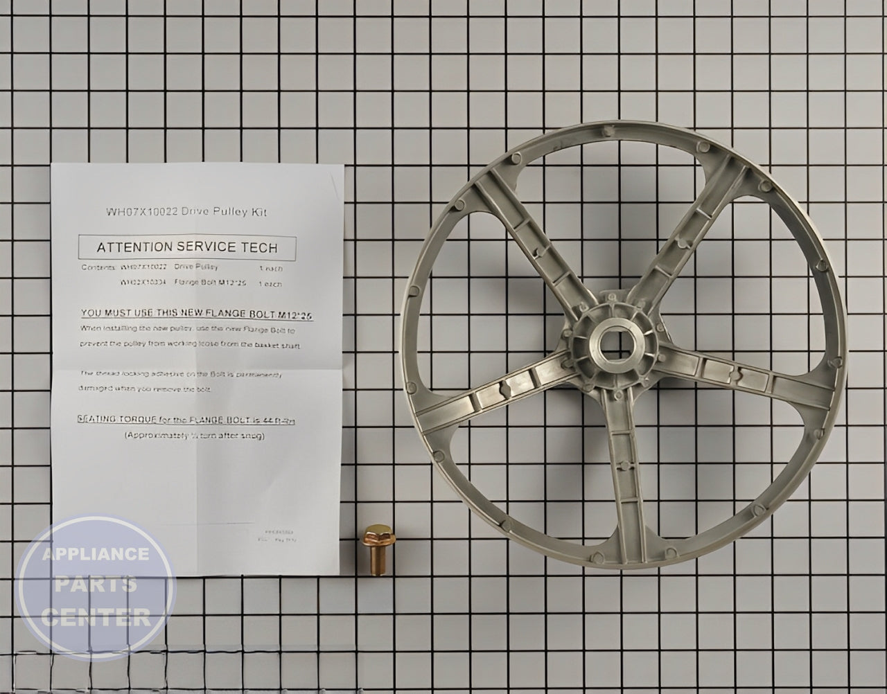 GE Washer Drive Pulley Kit WH07X10022 - Main view showing durable construction for GE washing machines