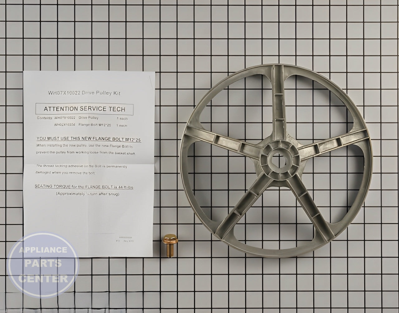 GE Washer Drive Pulley Kit WH07X10022 - Detailed view of robust design and specifications
