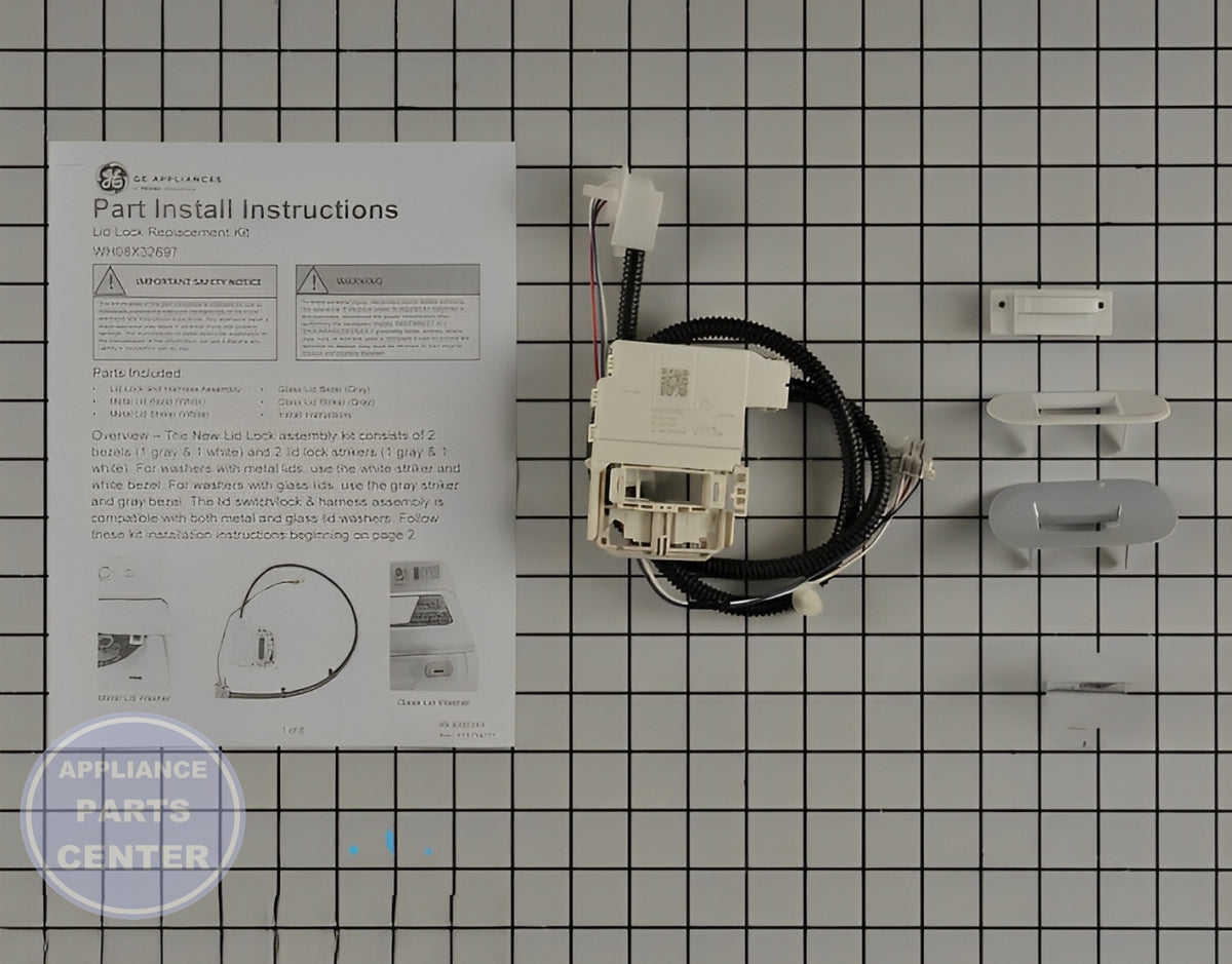 GE LID LOCK SERVICE KIT WH08X37938 - Main view showing secure lock mechanism for GEN models
