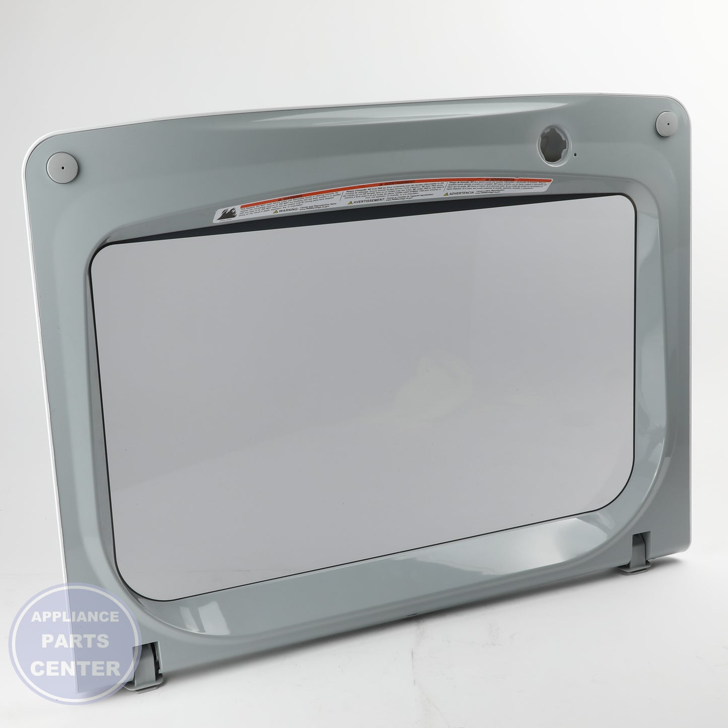 GEH GLASS FRAME LID TL WASHER WHITE WH10X35297 - Main view showing secure closure for GEH models