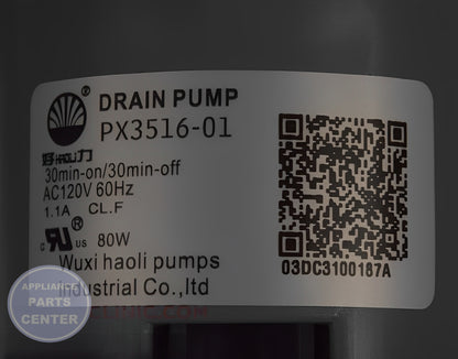 GE WASHER DRAIN PUMP WH11X28637 - Detailed view of reliable performance