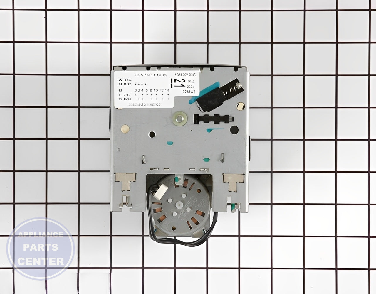 TIMER - WASHER WH12X10152 - Side view with Circuit Board & Timer specs