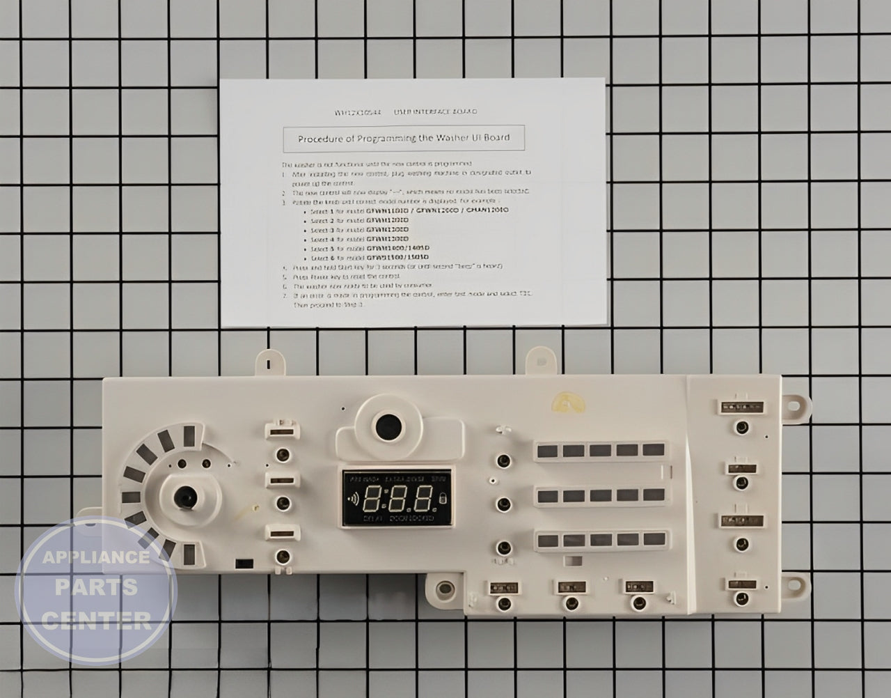 GE User Control and Display Board WH12X10544 - Main view showing control panel for various GE models