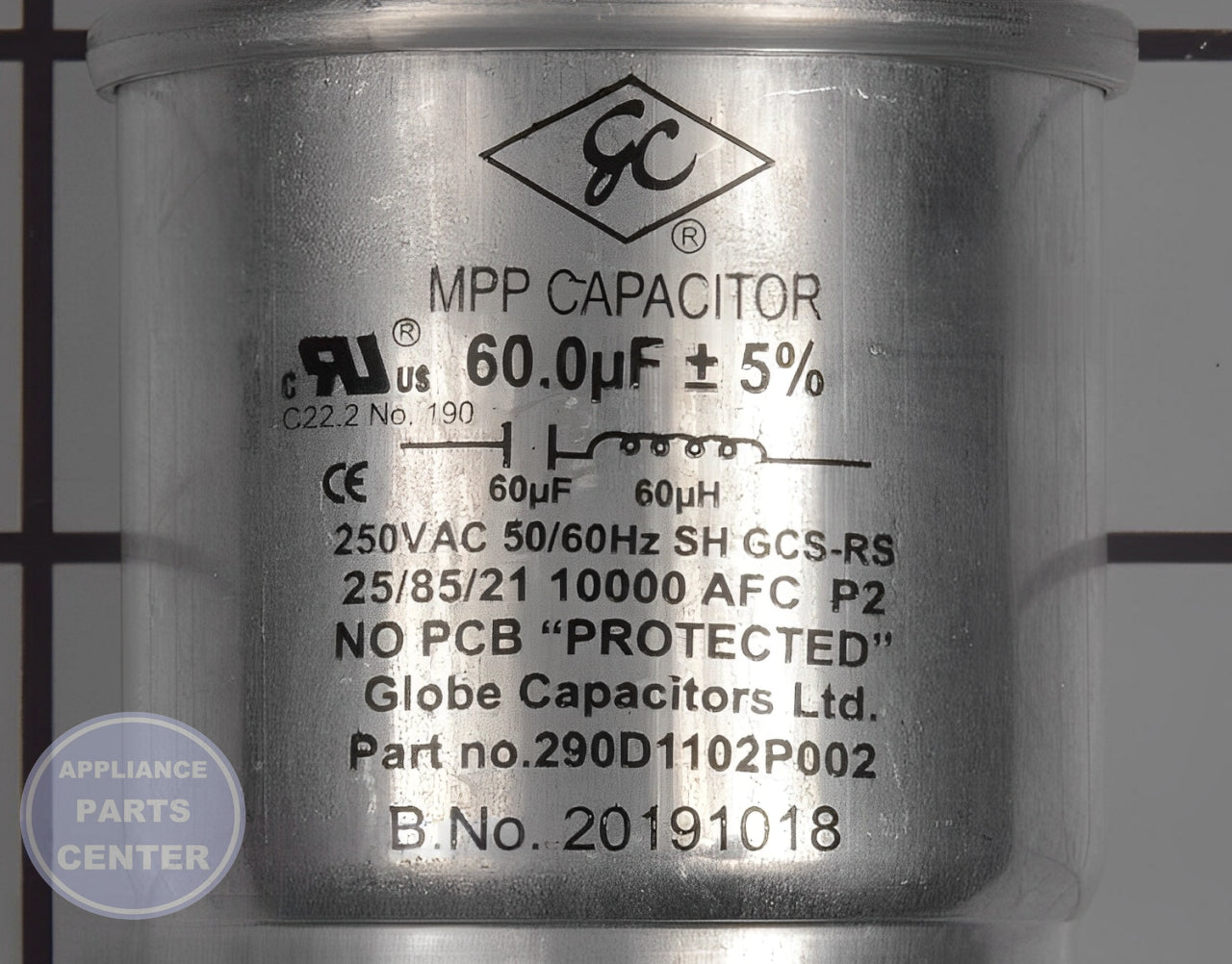 GE CAPACITOR BRACKET KIT WH12X27614 - Detailed view of capacitor technical details