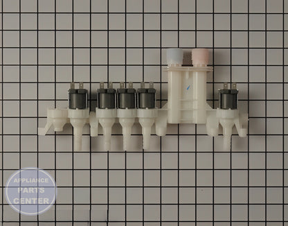 GE WASHER WATER INLET VALVE WH13X10058 - Detailed view of valve & float assembly
