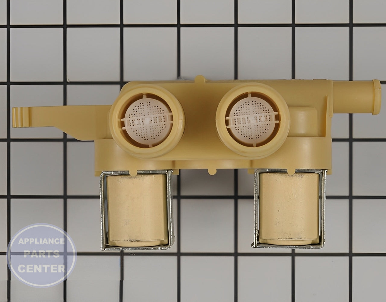 GE WASHER WATER INLET VALVE WH13X23974 - Detailed view of valve & float assembly
