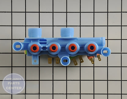 GE WASHER WATER INLET VALVE WH13X26637 - Detailed view of valve & float assembly