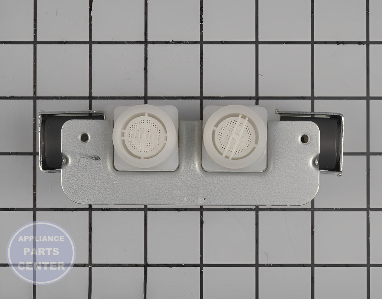 GE WASHER WATER VALVE WH13X27295 - Side view with precise measurements