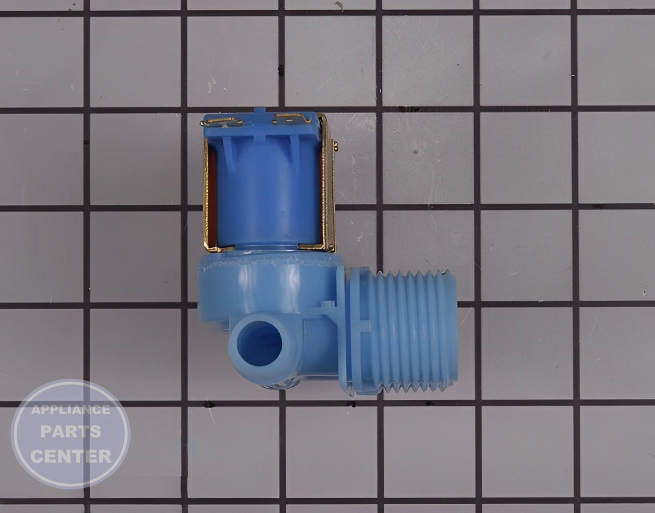 GE WASHER DRYER WATER INLET VALVE WH13X27314 - Side view with genuine GE measurements
