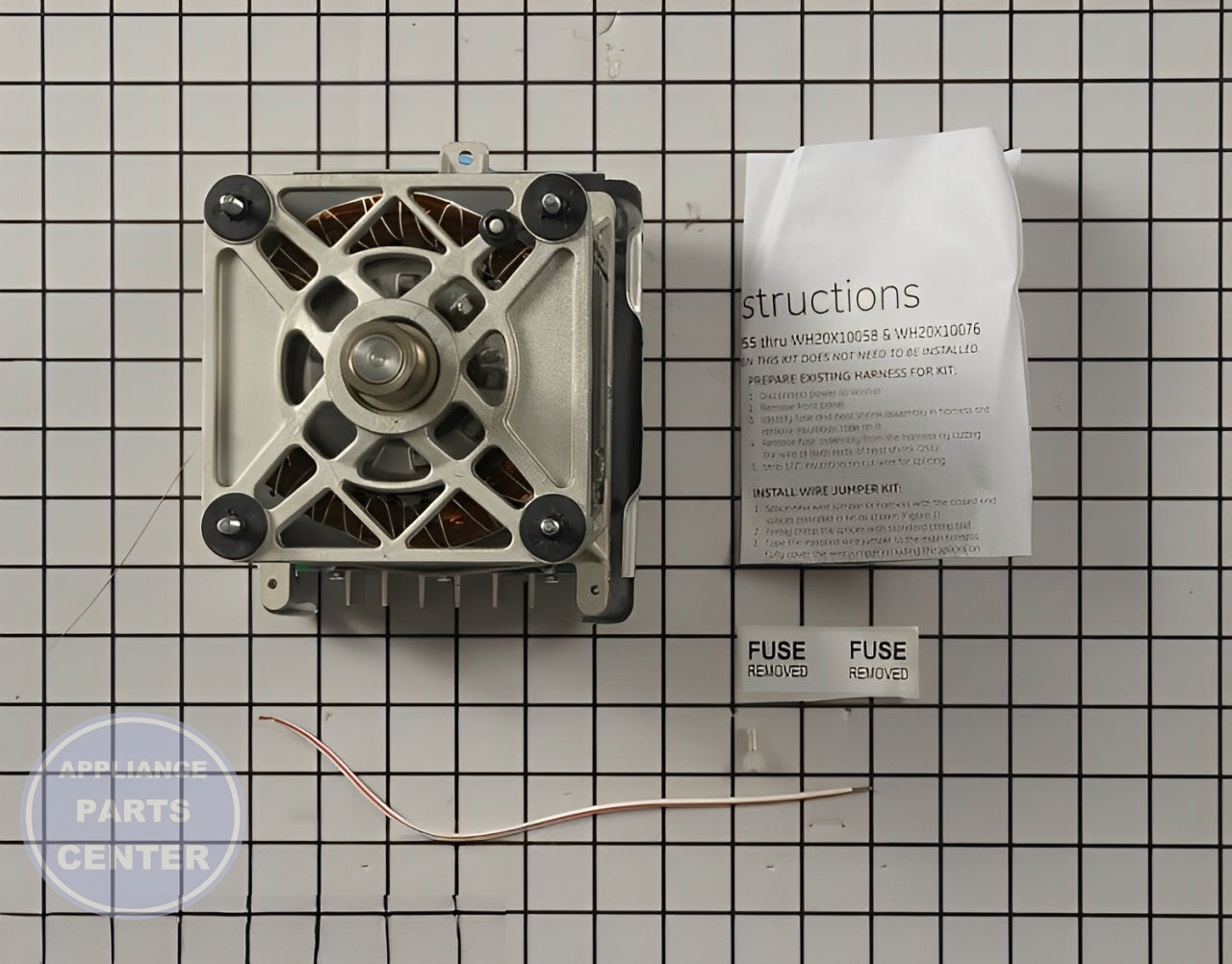 Drive Motor WH20X10058 - Side view with precise measurements