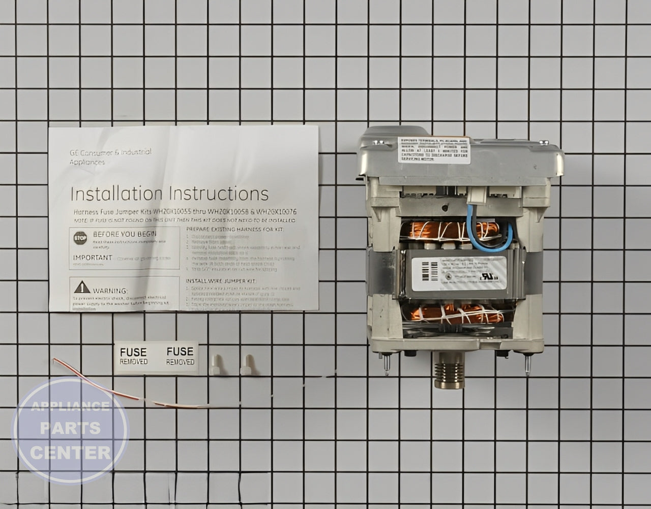 GE Drive Motor WH20X10093 - Main view showing durable construction for GE and Hotpoint models
