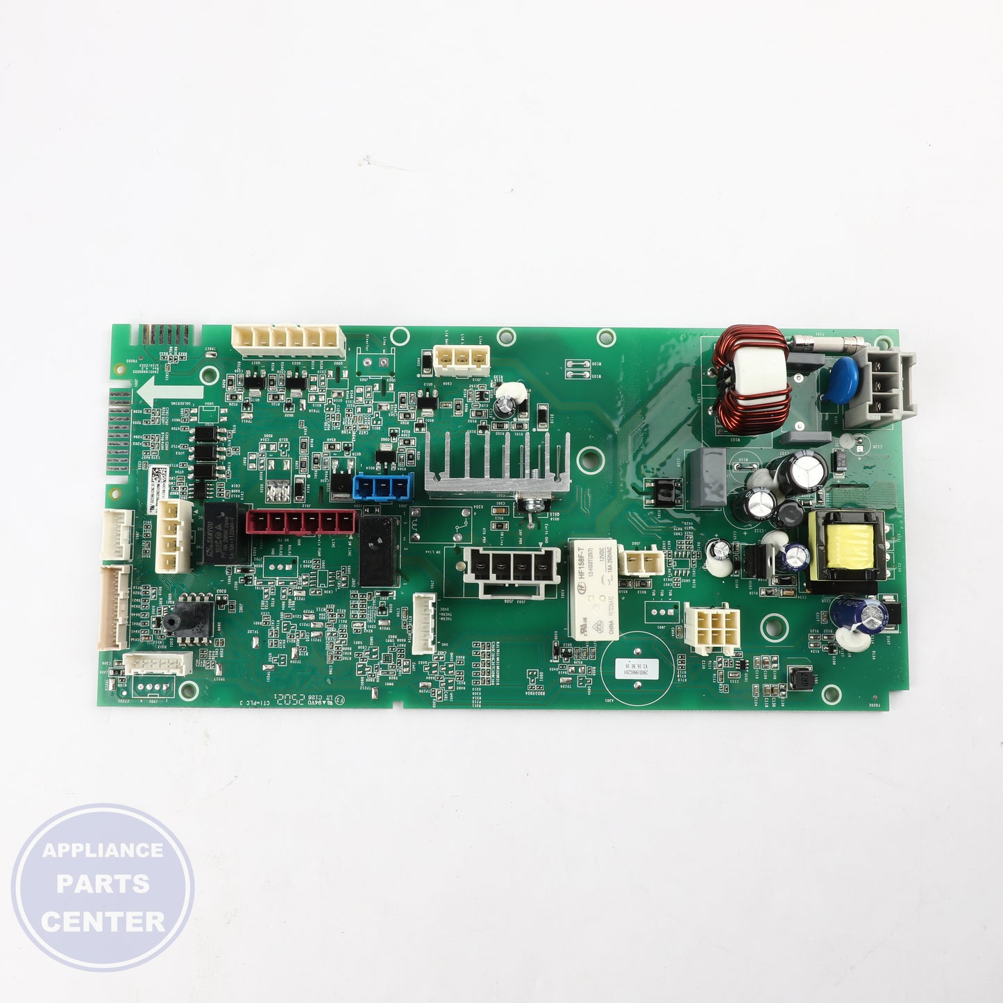 MAIN CONTROL BOARD FL WASHER LE W/INSTRUCTIONS WH22X38697 - Side view with precise engineering specs