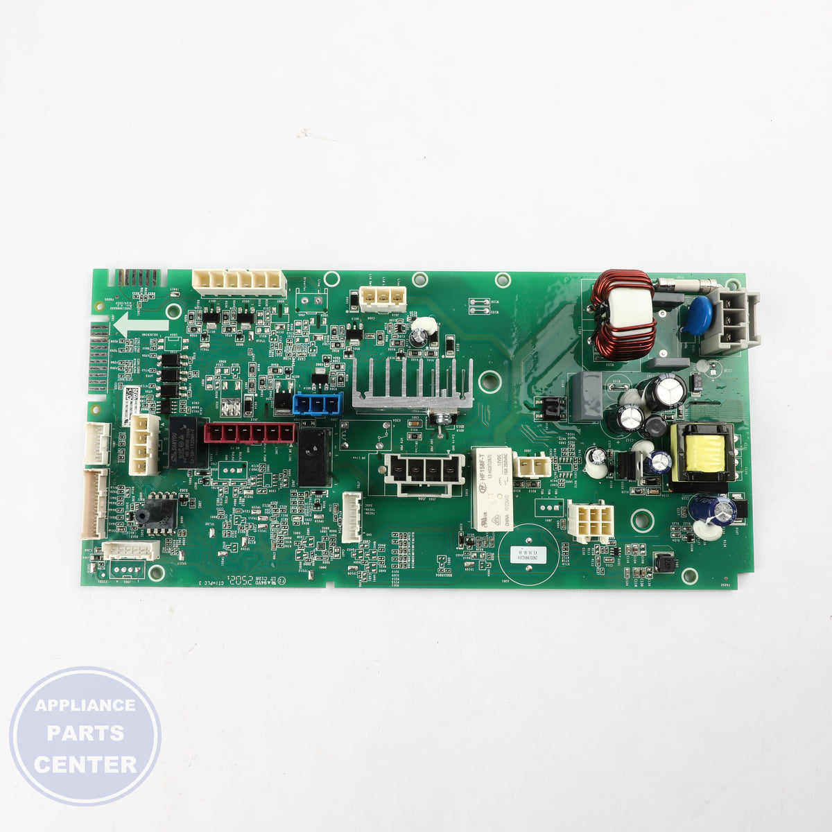 MAIN CONTROL BOARD FL WASHER LE W/INSTRUCTIONS WH22X38697 - Side view with precise engineering specs