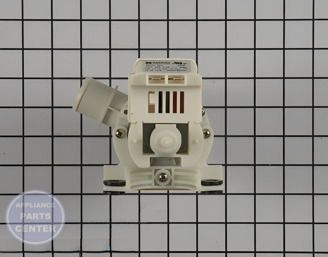 Washer Drain Pump WH23X10040 - Side view with durable build and efficient specifications