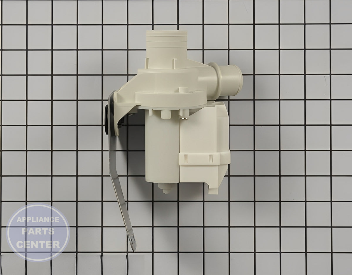 GE WASHER DRAIN PUMP WH23X10043 - Side view with 10 lbs/min drainage capacity