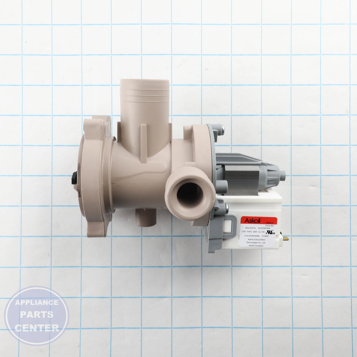 GEH Washing Machine Drain Pump WH23X26327 - Installation in GEH model, showcasing key mounting points