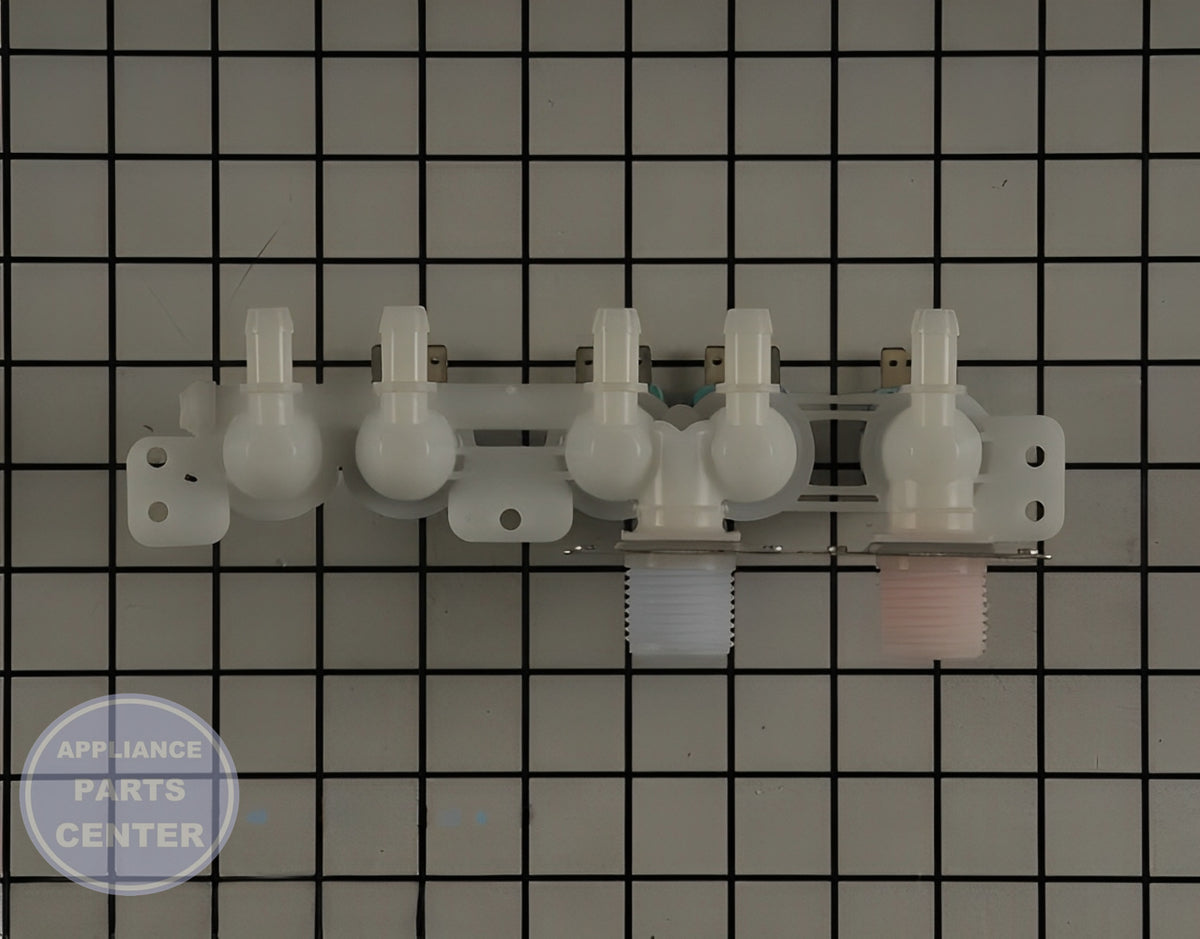 GE HOT WATER VALVE WH23X29538 - Side view with precise measurements