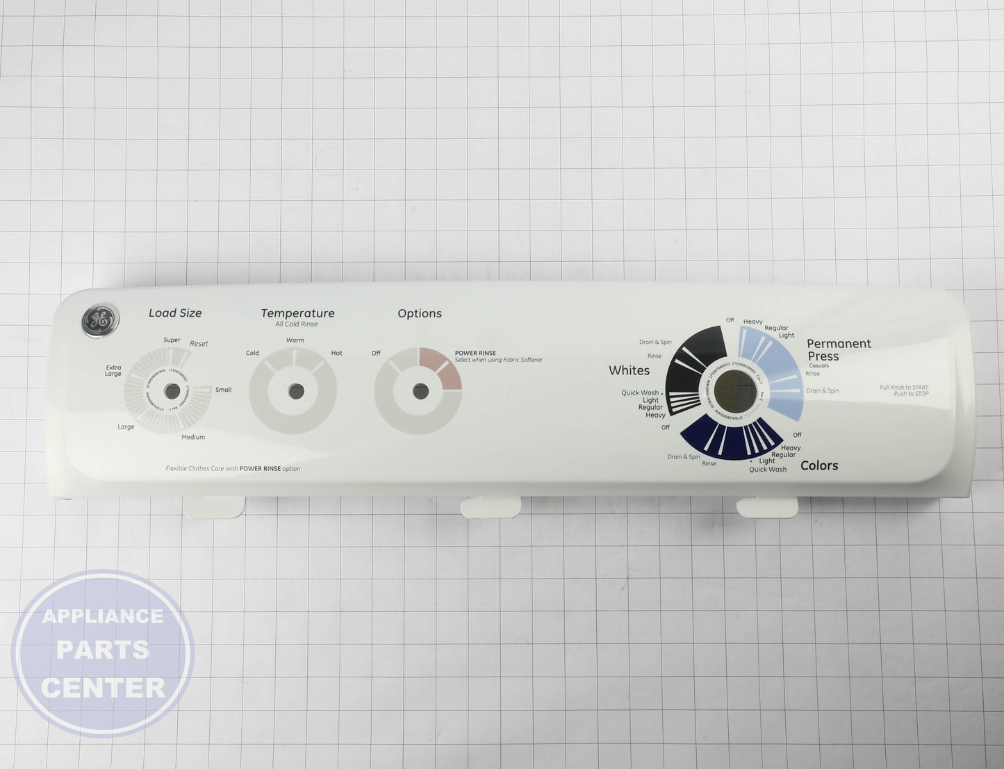 GEH WASHING MACHINE BACKSPLASH WH42X22721 - Installation in GEH-3000 series showing secure mounting points