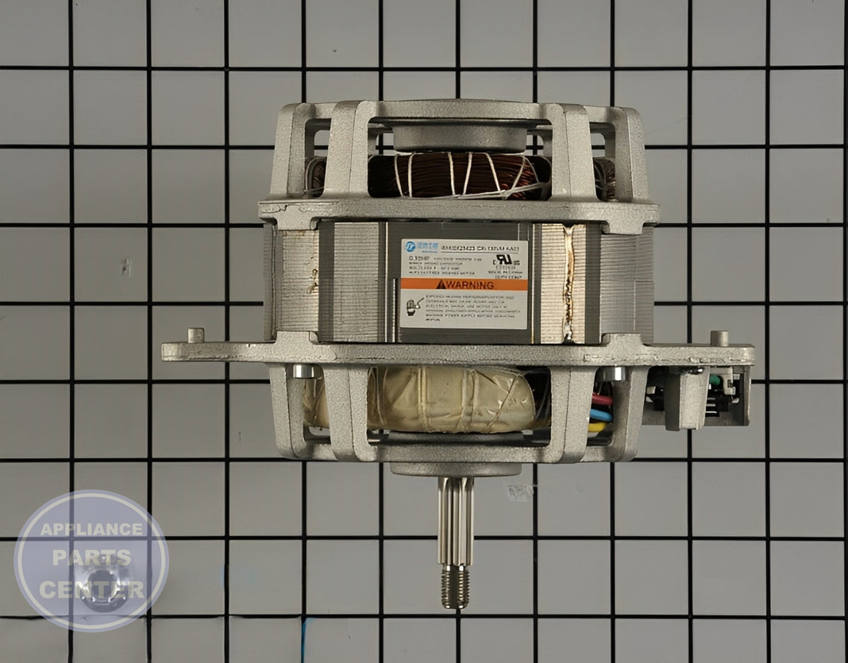 GE WASHER MOTOR WITH NUT WH49X25376 - Main view showing heavy-duty construction for GE XL Washers
