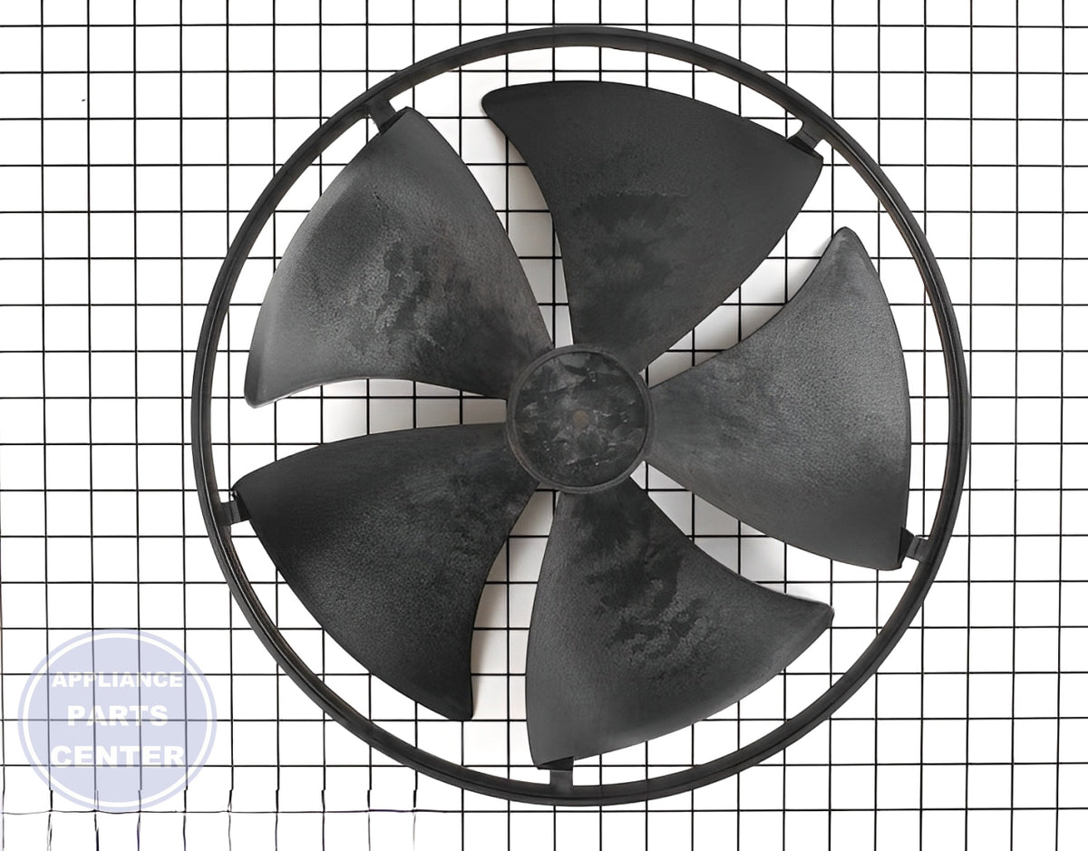 Condenser Fan Blade WJ73X10115 - Side view with precise measurements
