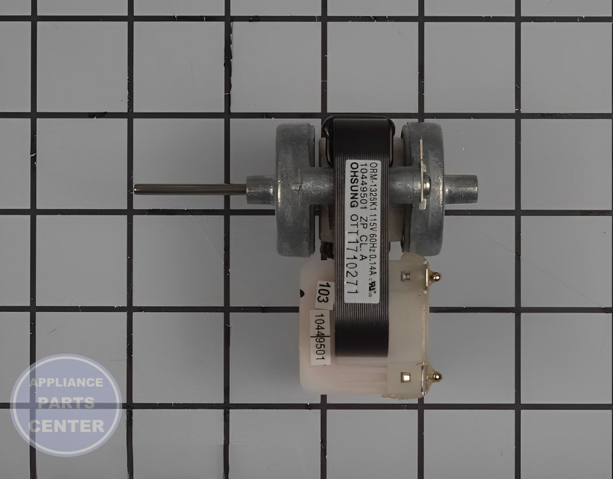 Amana Caloric Evaporator Fan Motor WP10449501 - Installation in Amana model showcasing key mounting points