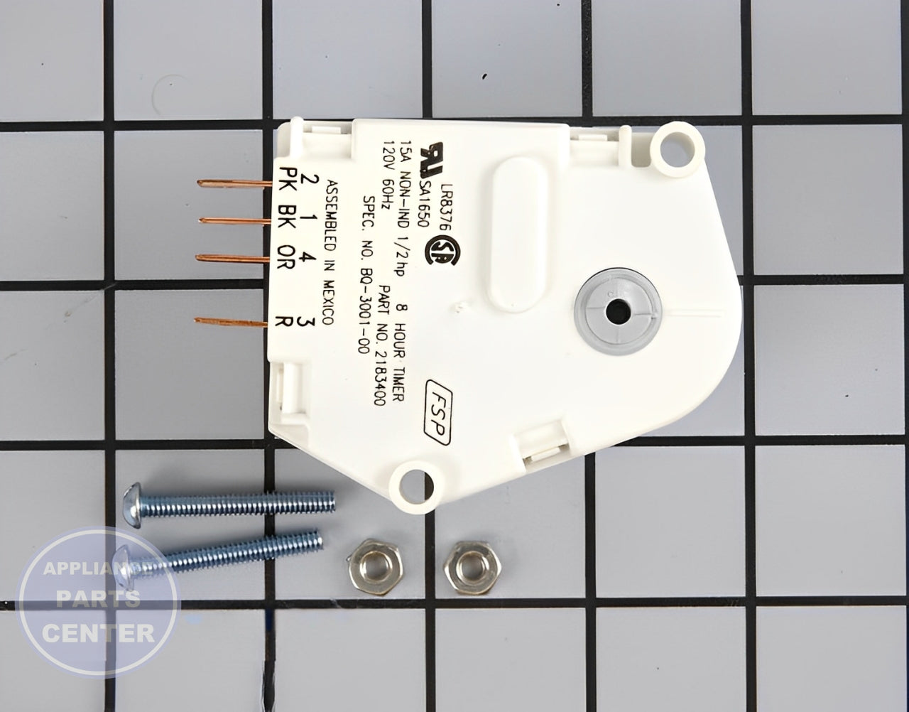 WHIRLPOOL DEFROST TIMER WP2183400 - Main view showing Circuit Board & Timer for WPL Freezer and Refrigerator models